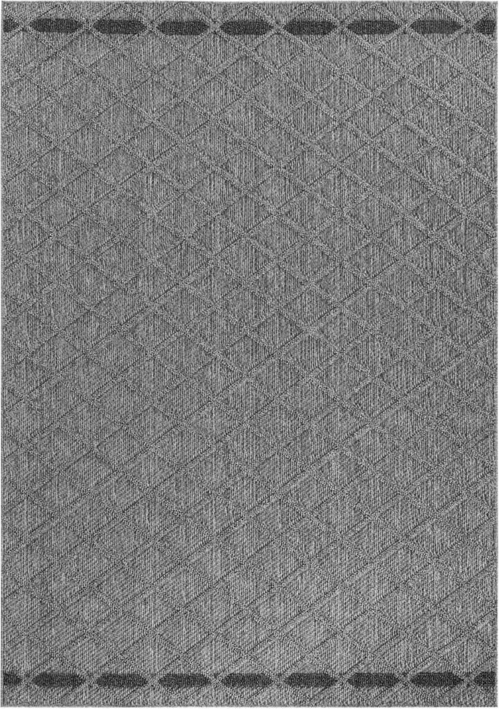 Villa Möbel Pativa Terrasse, Garten-Teppich, Outdoorteppich, Rauten Design, Farbe:Grau, Grösse:160x230 cm