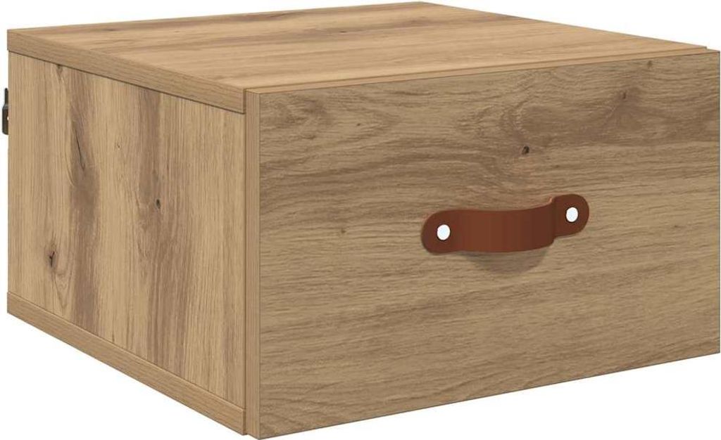 vidaXL Wandmontiertes Nachttischchen Artisan-Eiche 35 x 35 x 20 cm