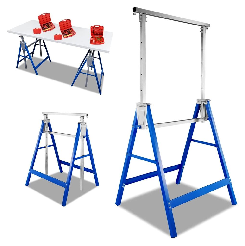 2x Klappbock Teleskop-Arbeitsbock höhenverstellbar 81-130 cm Stützbock