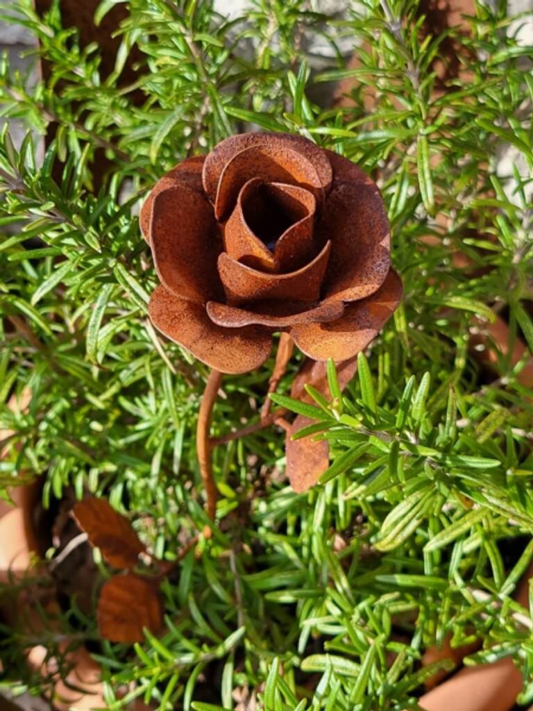 Edelrost Rose mit Stiel, klein Produktbild 