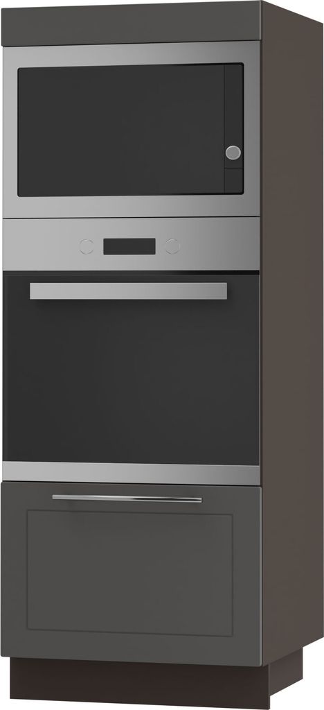 Backofenschrank KVANTUM Vollauszug 60cm Korpus- & Frontfarbe wählbar (Q-D5AA/60/154),graphit matt,lava