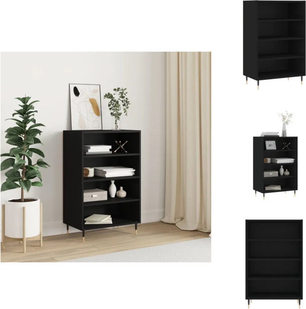 vidaXL Credenza Nera 57x35x90 cm: Archivio Moderno e Robusto