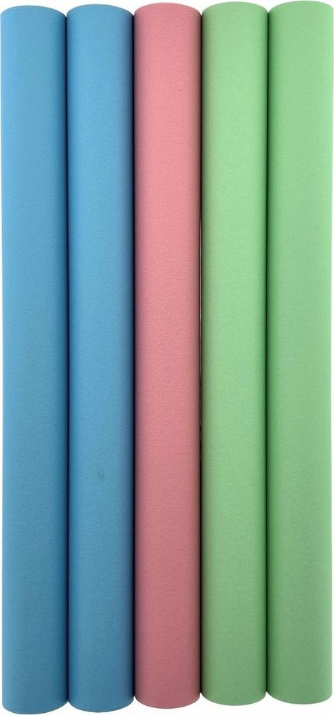 Geschenkpapier – 5 Rollen – Blau, Grün, Rosa – 4 Meter x 35 cm