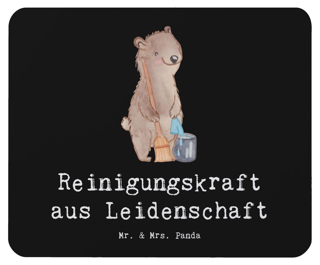 Mr. & Mrs. Panda Mouse Pad Reinigungskraft Leidenschaft - Schwarz - Geschenk, mauspad pc, computer, mousematte, Mousepad