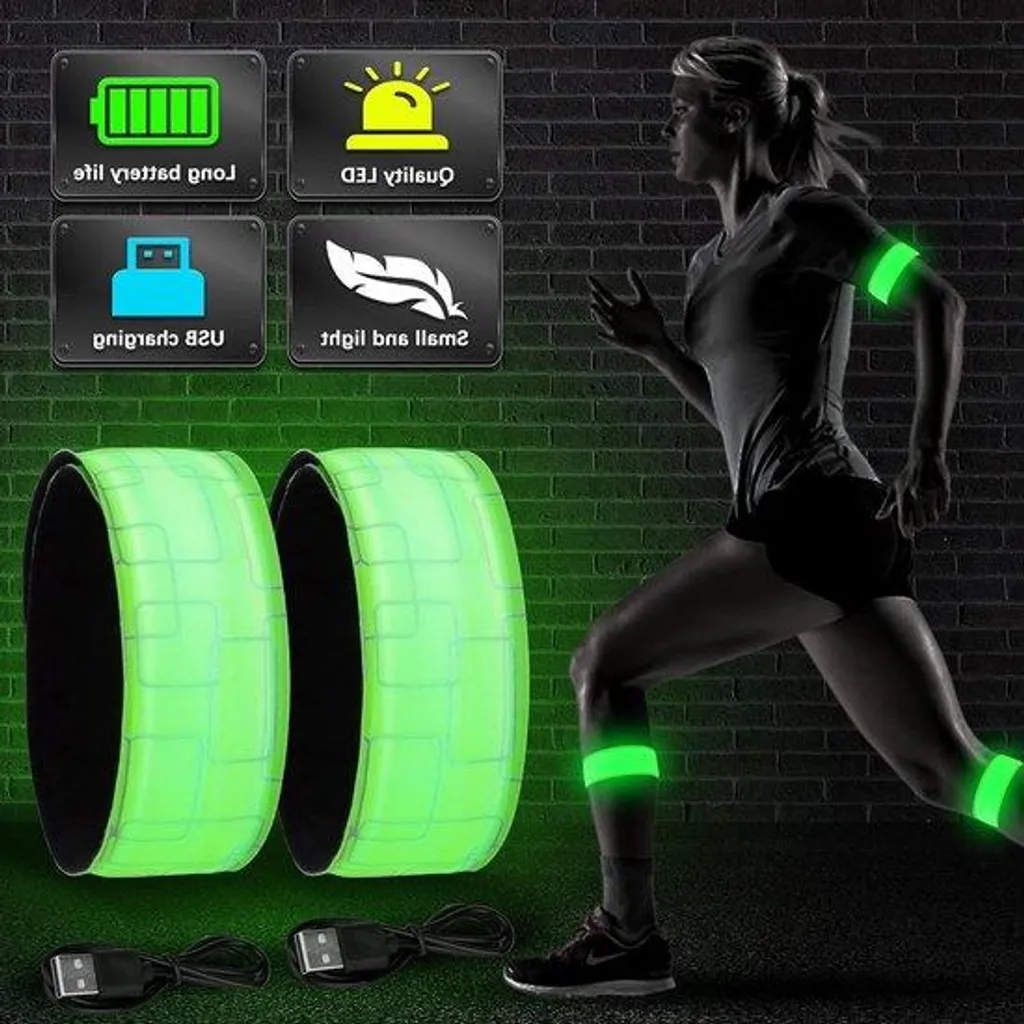 Soyez visible à vélo et en jogging avec ce Bracelet Réfléchissant 2x