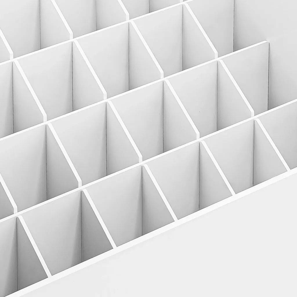 Chariot de rangement pour plans et affiches blanc avec 30 compartiments