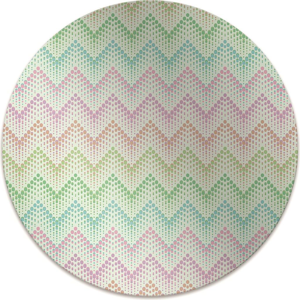 Rundmatte - Stuhlunterlage Bürostuhlunterlage - Rund Ø 100 cm - Bodenmatte - Fußmatte - Punkte in Herringbone.