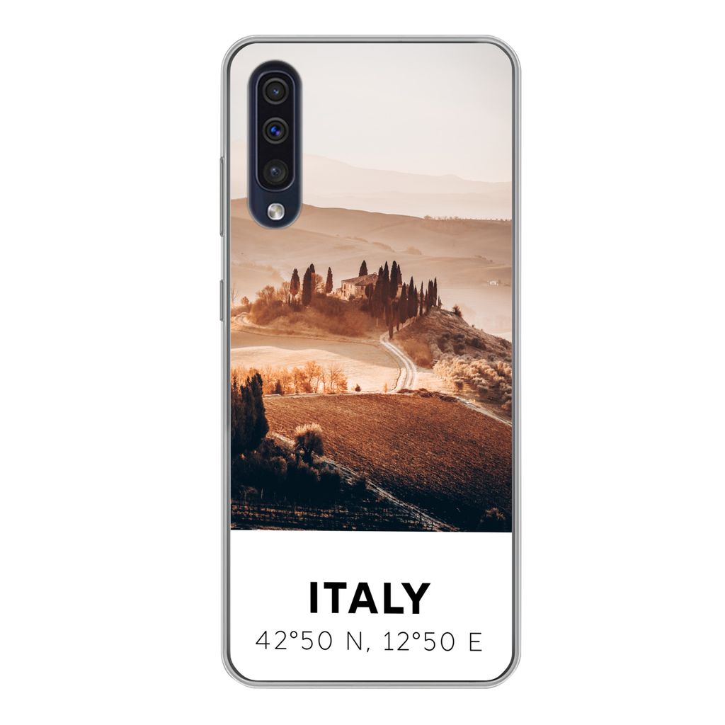 MuchoWow Handyhülle Schutzhülle Hülle für Samsung Galaxy A50 Toskana - Italien - Sommer Silikon Softcase Handy Hülle - Mobiltelefonhülle