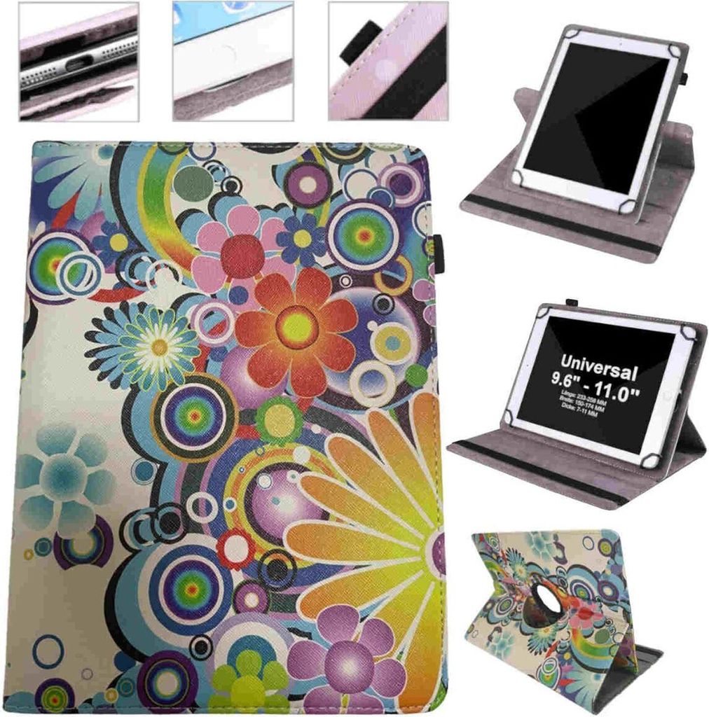 Für Blackview Tab 80 10.1 Zoll 2023 360 Grad Motiv 21 Tablet Tasche Kunst Leder Etuis Hülle