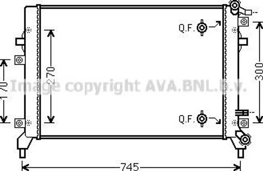 Radiateur de refroidissement moteur pour Tiguan remplace OE 1K0121251EC
