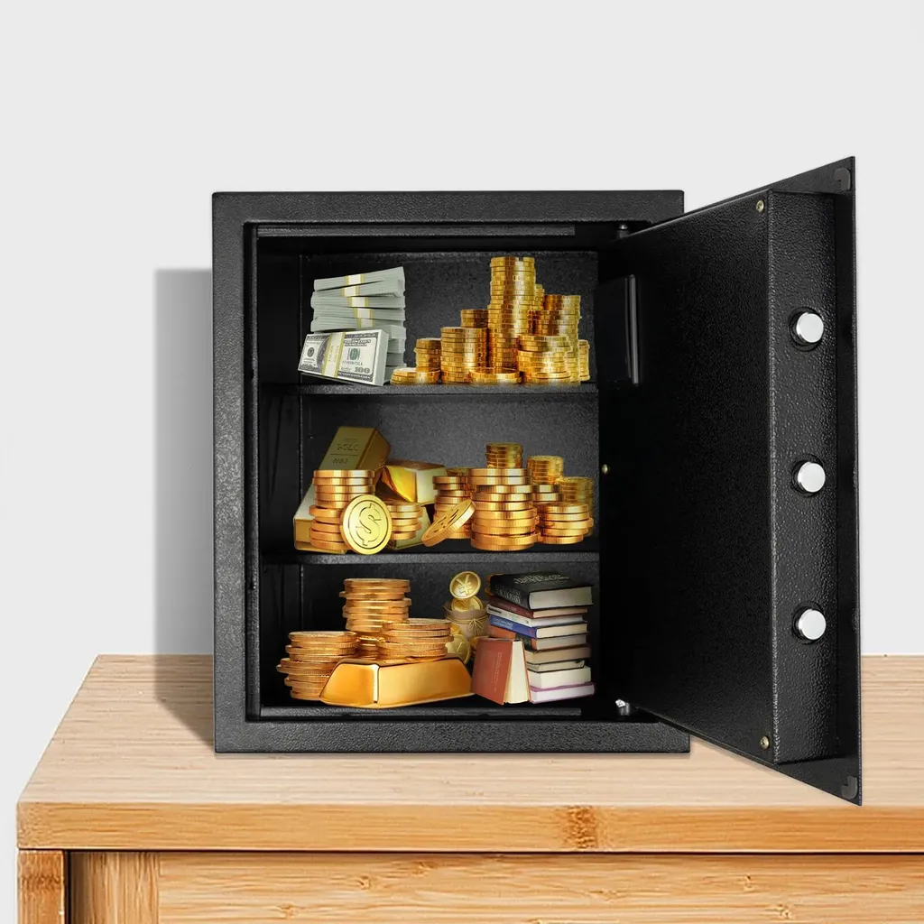 Coffre-fort pour bureau et maison avec code digital et alarme d'acier - 2