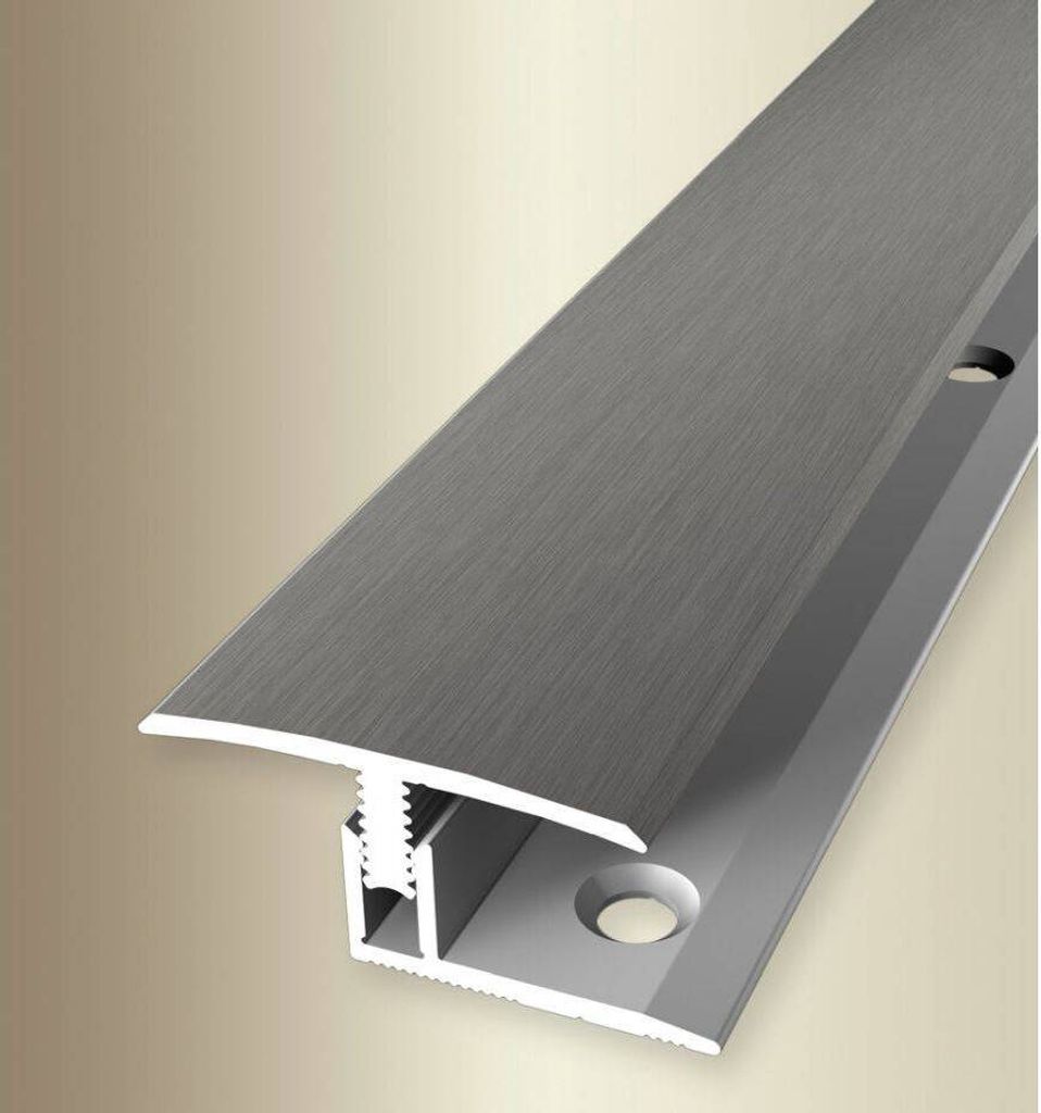 PROVISTON | Übergangsprofil | Laminatausgleich | Breite: 31.5 mm | Höhenausgleich: 7 - 12 mm | Länge: 2000 mm | Aluminiumprofil | Edelstahloptik...