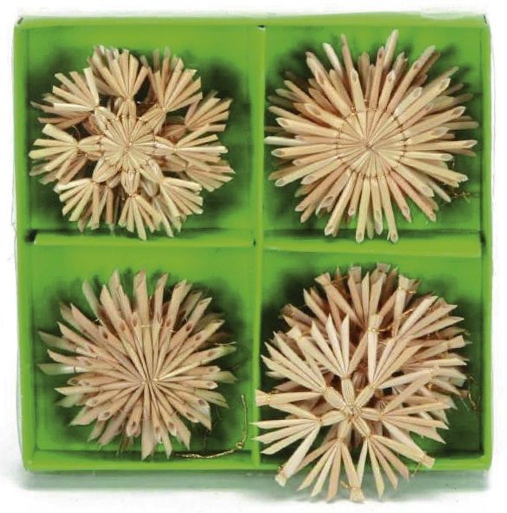 Riffelmacher Strohsterne, 14tlg., Weihnachtlicher Sternenschmuck, Braun, 6 cm, 14 Stück(e)
