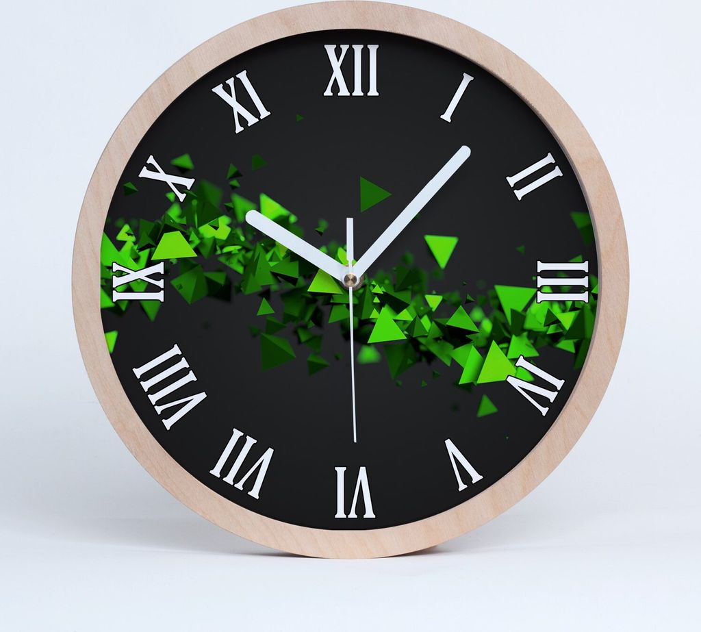 Holzuhr 20fi cm wanduhr - weiße Spitzen - geometrycznaala Produktbild 