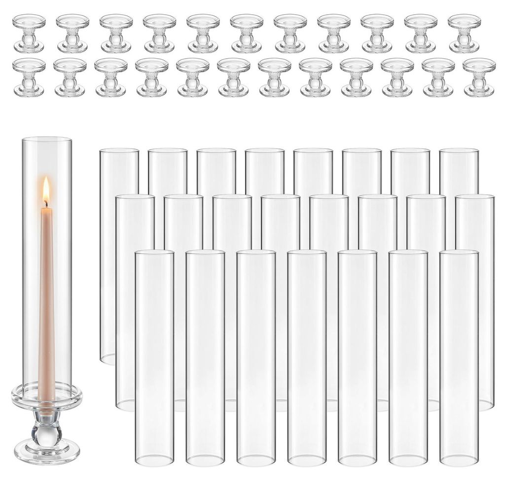 Lot de 24 cylindres en verre SucceBuy pour bougies, Image du produit 