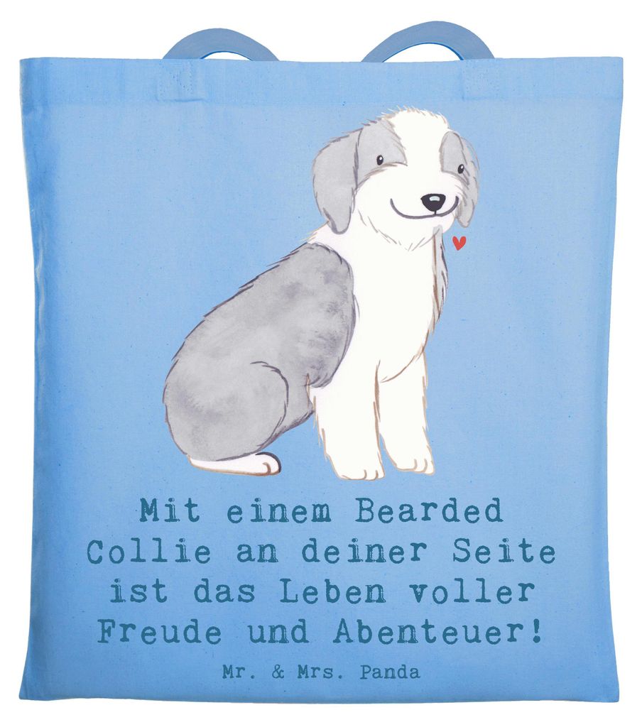 Mr. & Mrs. Panda Schultasche Bearded Collie Freund - Sky Blue - Geschenk, Hund, Aktivitäten, Hundesport, Beutel, Hunderassen, wedelnder Schwanz, H...