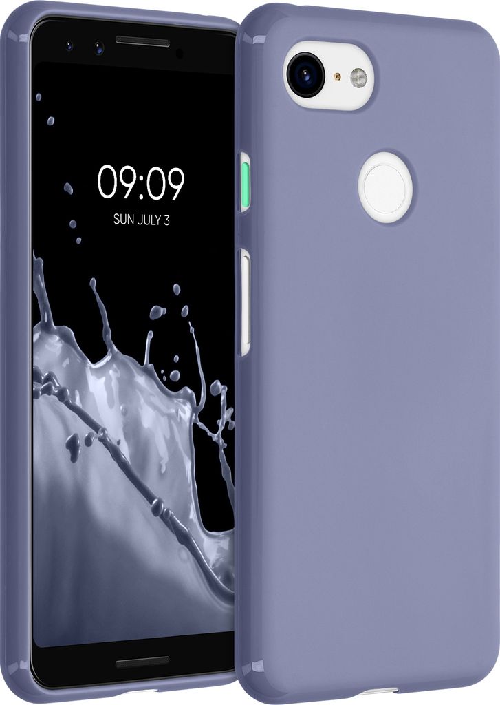 kwmobile Hülle kompatibel mit Google Pixel 3 Hülle - weiches TPU Silikon Case - Cover geeignet für kabelloses Laden - Lavendelgrau