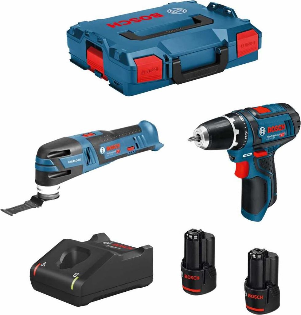 BOSCH Kit 12V B12GSRGOP2bat3a-40 (GSR 12V-15 + GOP 12V-28 + 2 x 3,0 Ah + GAL12V-40 + L-Boxx 102)