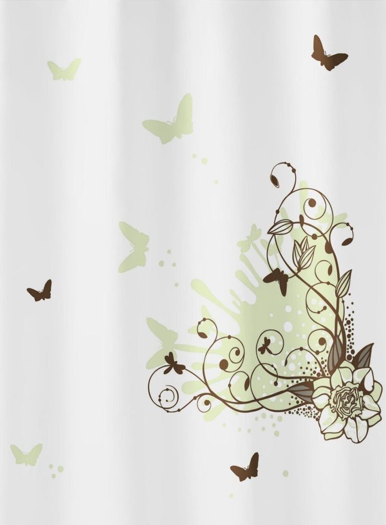 Kleine Wolke Duschvorhang 5217224305 Brown Flower, Toffee, 180 x 200 cm