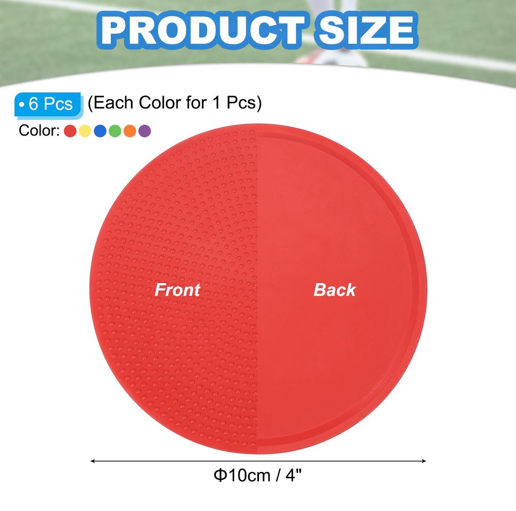Spot Markers 4 Zoll, 6 Stš¹ck rutschfeste Bodenpunkte Agility Markers Flache Feldkegel Poly Punkte fš¹r Gymnastik PE Speed Training Tanz Fu?bal...