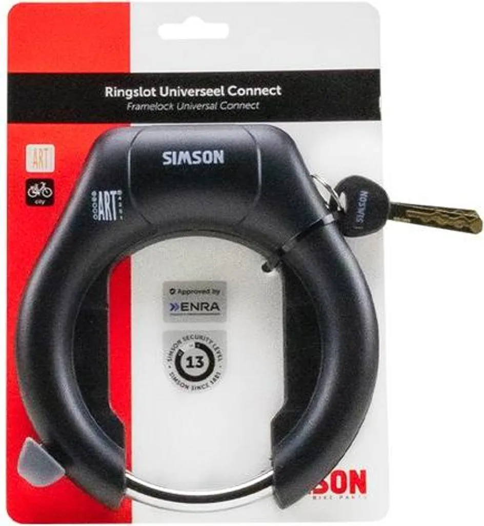 Antivol de cadre Simson Universal Connect Insert 72mm Noir robuste