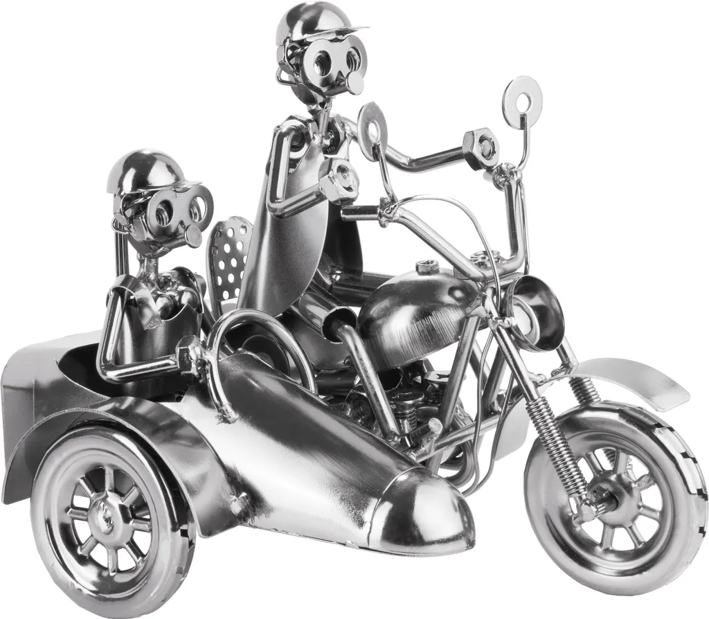 Cadeau Idéal Motard : Figurine Moto Side-car en Métal pour le Bureau