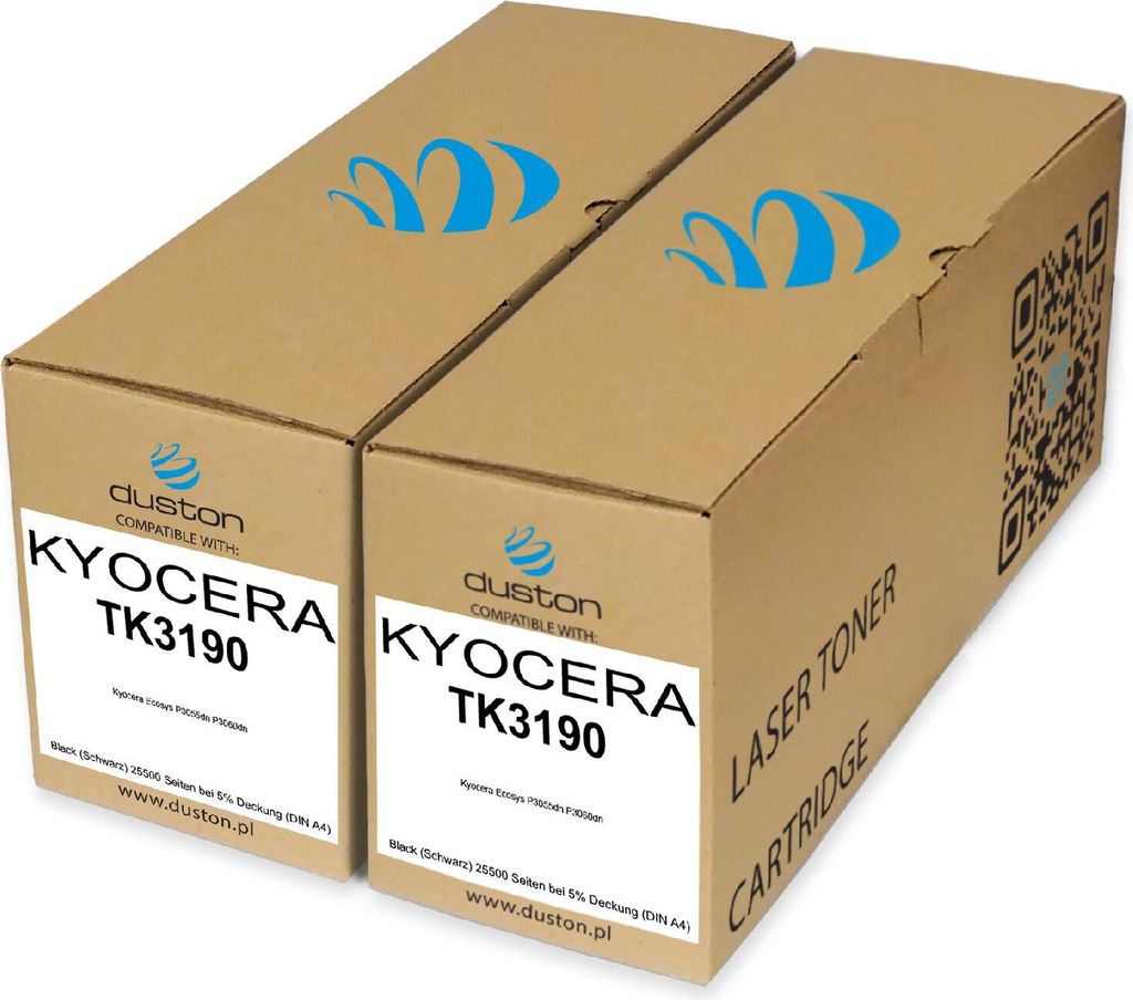2x TK3190, TK-3190 Toner Druckertoner Patrone Schwarz kompatibel mit Kyocera Ecosys P3055dn P3060dn