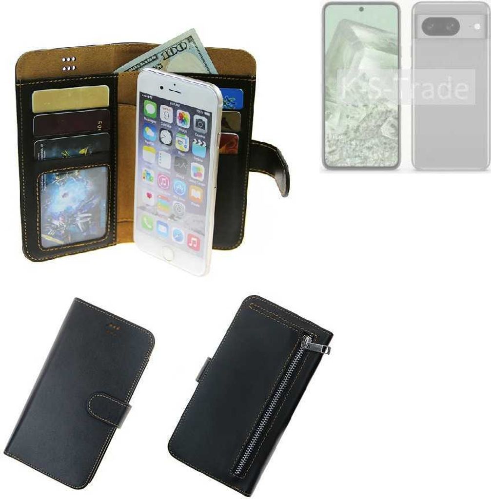 K-S-Trade Schutz Hülle kompatibel mit Google Pixel 8a Klapphülle Case Phone cover Slim Handytasche Handy Hülle schwarz aus Kunstleder (1 Stk)