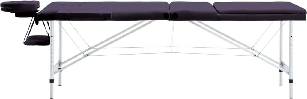 vidaXL Massageliege Klappbar 3-Zonen mit Aluminiumgestell Lila