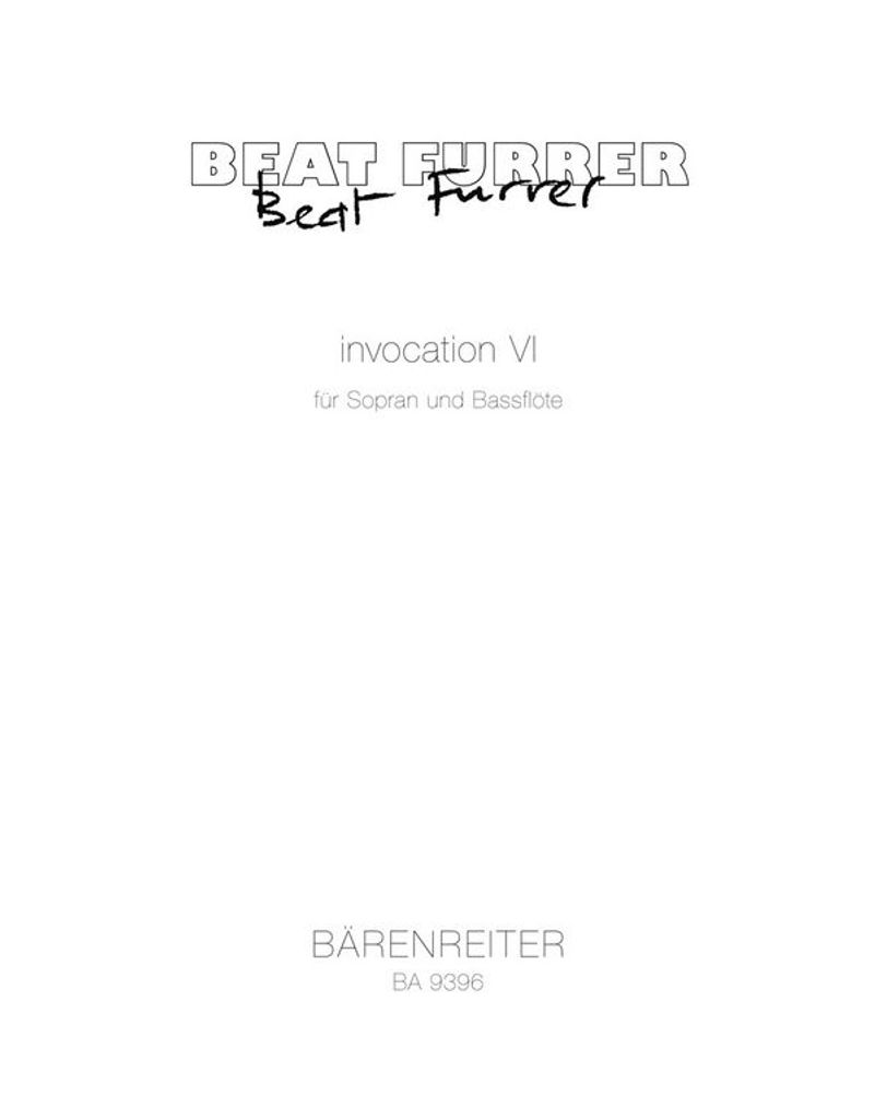 Invocation Nr.6 für Sopran und Bassklöte Partitur