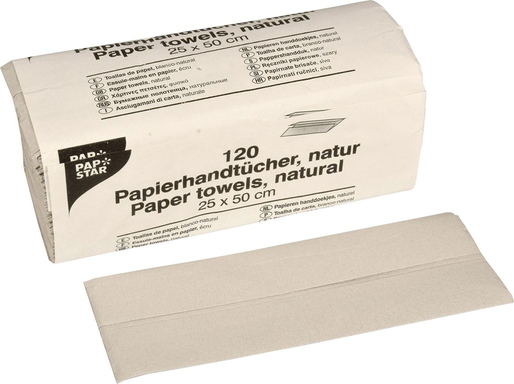 PAPSTAR Handtuchpapier C-Falz, 50x25 cm, natur, 1-lagig | Produktbild 