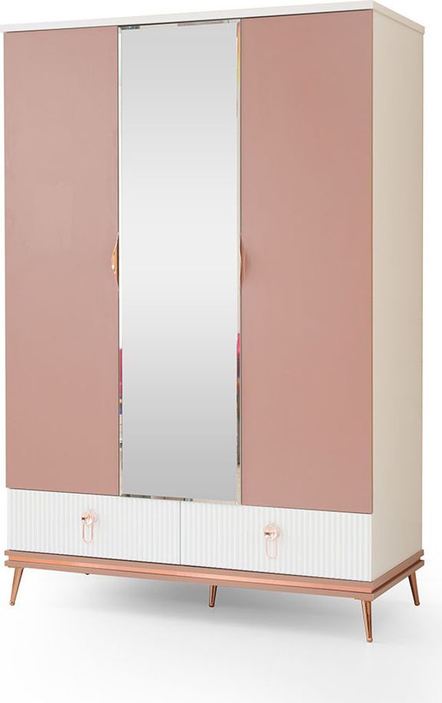 Weißer Kinderzimmer Kleiderschrank Designer 3-Türiger Holz Schrank Neu