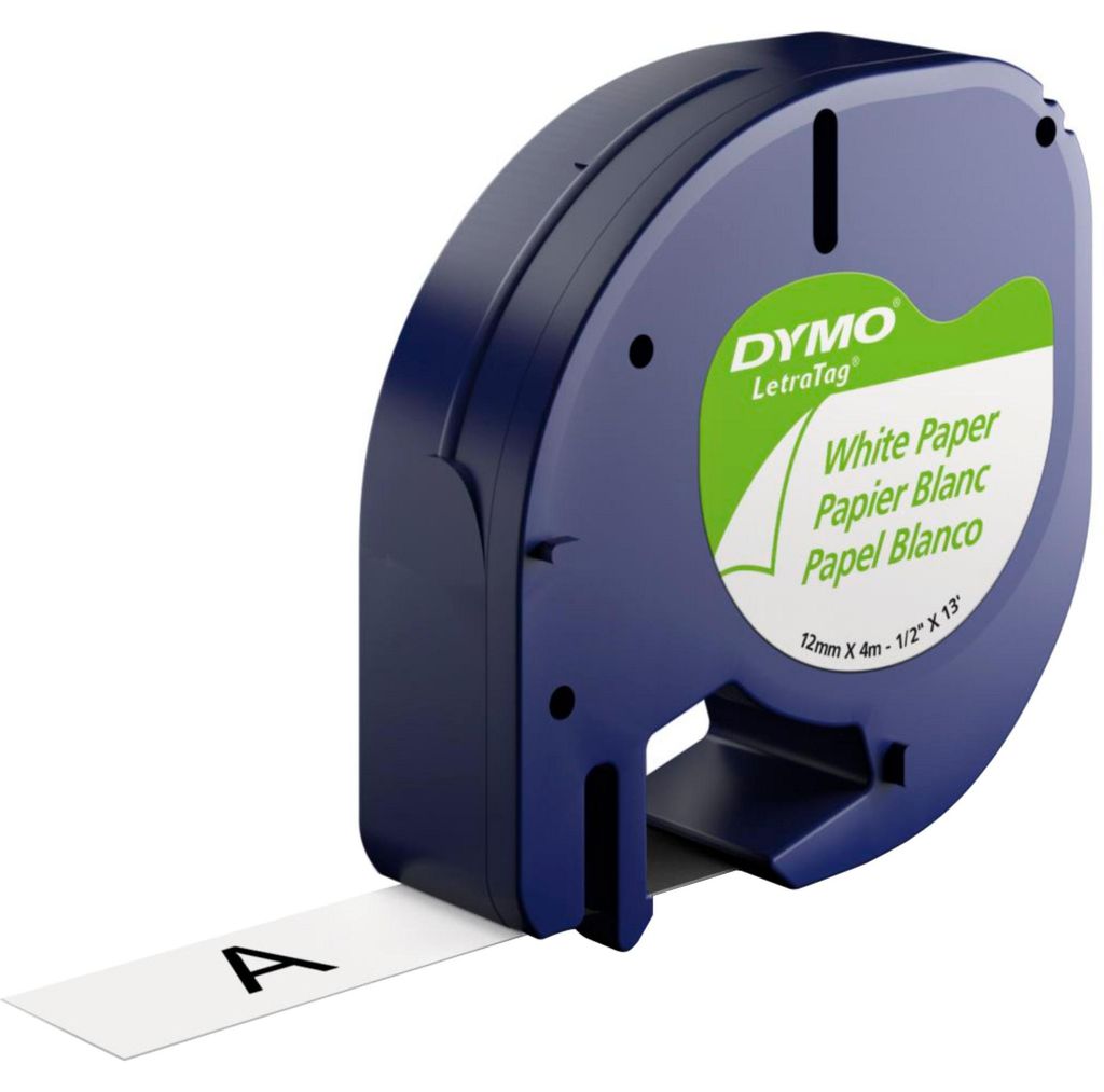 Dymo S0721510 Letratag lint, wit, 12 mm x 4 meter Productafbeelding 