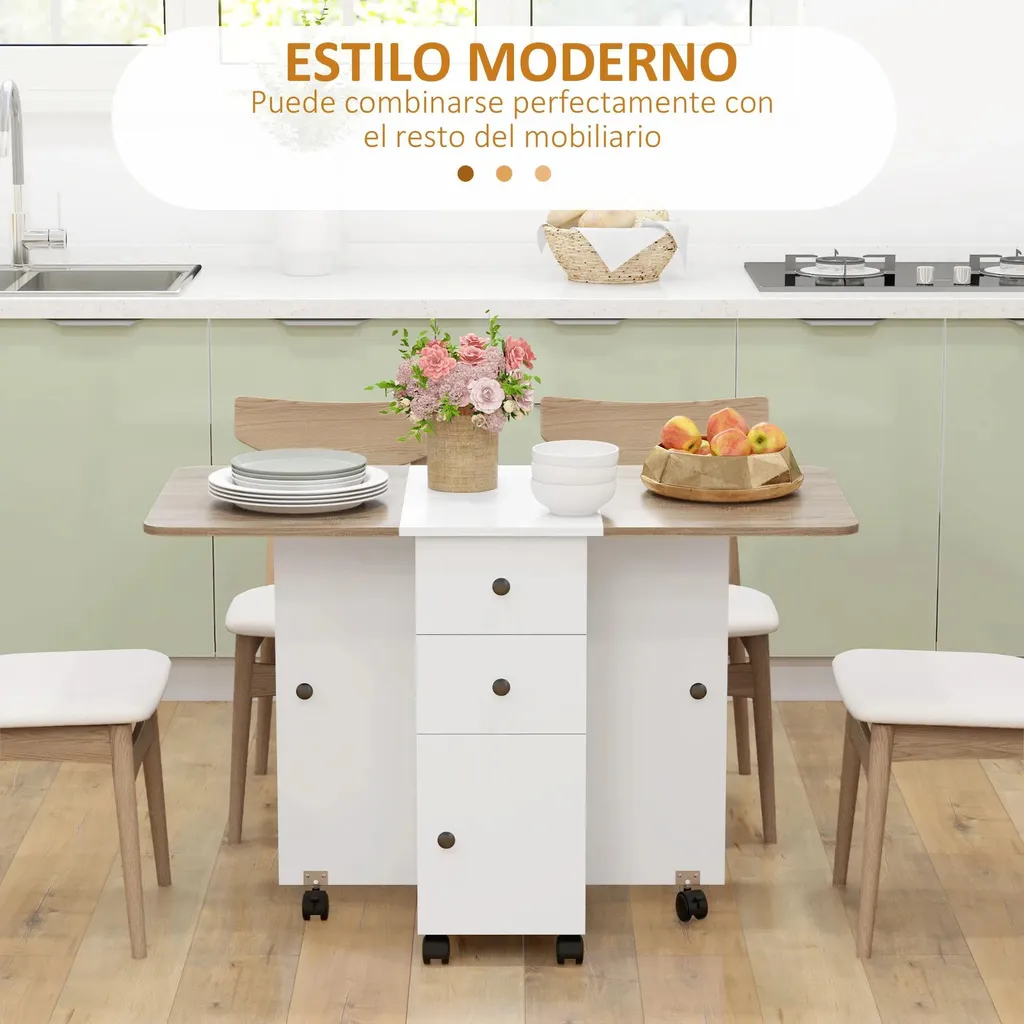 Table console extensible avec ailes pliantes pour petit espace et cuisine