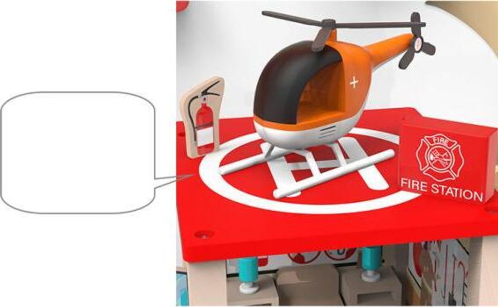 360Home Feuerwache Rollenspiel Spielzeug aus Holz Produktbild 5