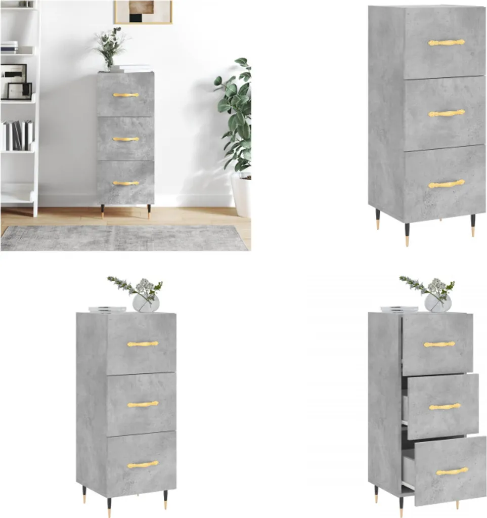 vidaXL Credenza Grigio Cemento Salvaspazio 90cm Mobile Cucina Bagno