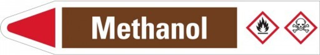 Dreifke Aufkleber I RKZ-Etikett Methanol, links, braun/weiß/rot, für Ø 40-60...