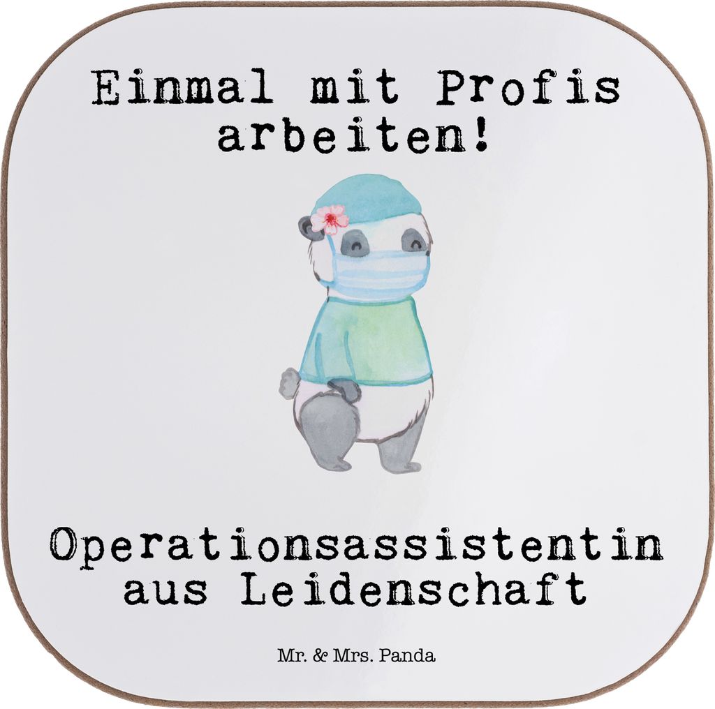 Mr. & Mrs. Panda Untersetzer Glas Operationsassistentin Leidenschaft - Weiß - Geschenk, Spruch, OTA, Lustig, Ausbildung, Tassen, Gläser, gläseru...