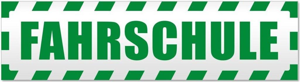 Kiwistar Fahrschule gestreift Magnetschild Schild magnetisch - 30cm Grün - Magnetfolie für Auto PKW Kfz