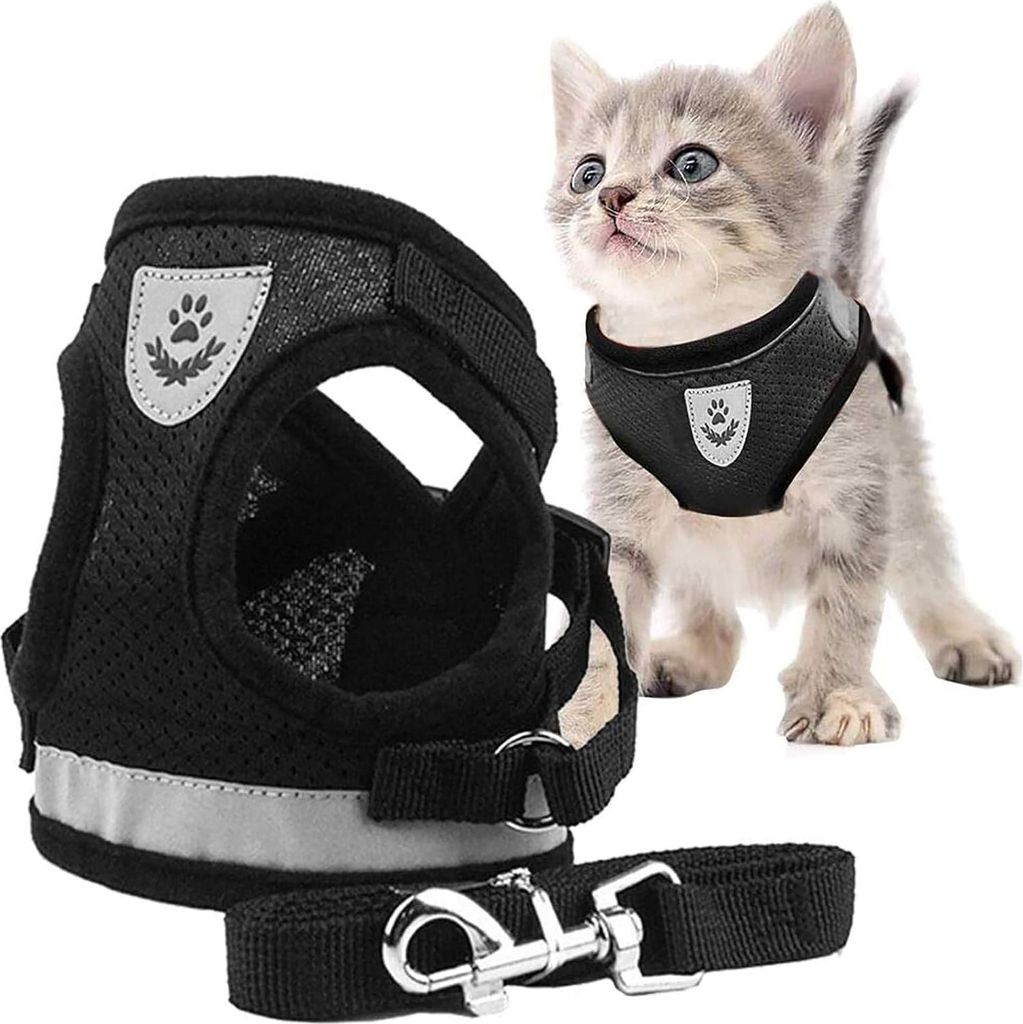 Harnais Chat,Harnais pour Chat,Laisse Harnais Chat,Harnais Laisse pour Chat,Harnais pour Chat avec Laisse Gilet Réfléchissant,Réglable Harnais L...