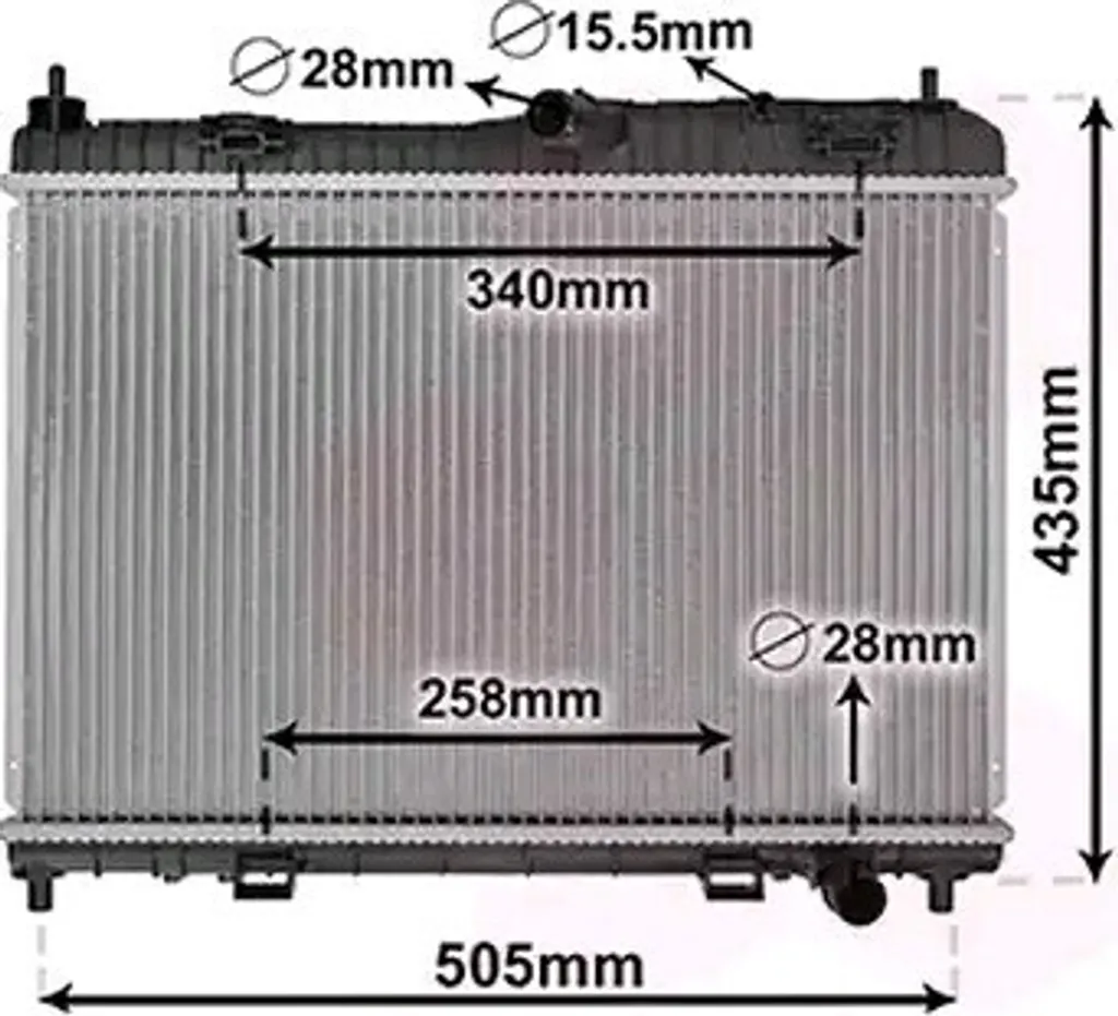 Radiateur de refroidissement de moteur pour FORD Fiesta Mk6 à hayon