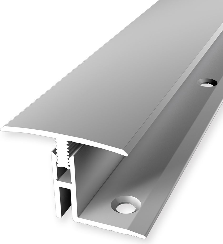 PROVISTON | Übergangsprofil | Parkettprofil | Breite: 31.5 mm | Höhenausgleich: 17 - 22 mm | Länge: 1000 mm | Aluminiumprofil | Silber | 1 Stück