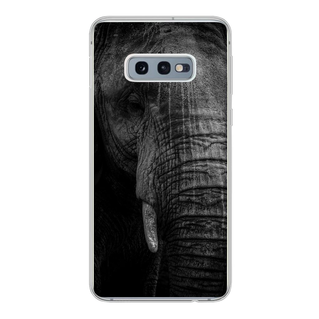 MuchoWow Handyhülle Schutzhülle Hülle für Samsung Galaxy S10e Elefant - Tier - Porträt Silikon Softcase Handy Hülle - Handy