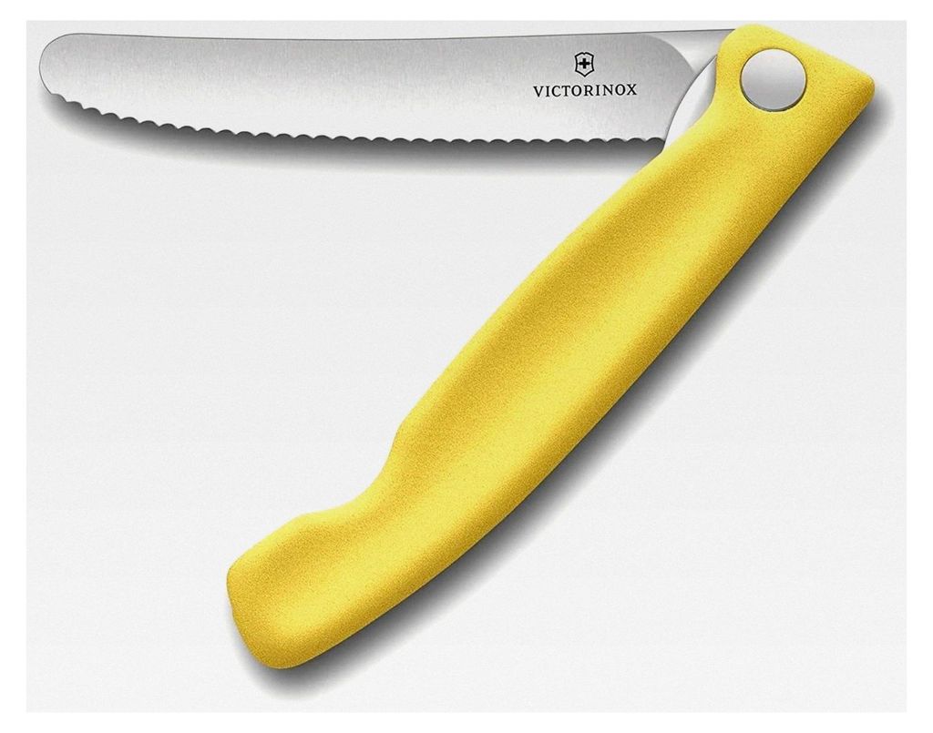 Swiss Classic Profi Tomaten- und Tafelmesser, Extra scharfe Klinge, Wellenschliff, 11 cm, Rostfreier Stahl, Gelb