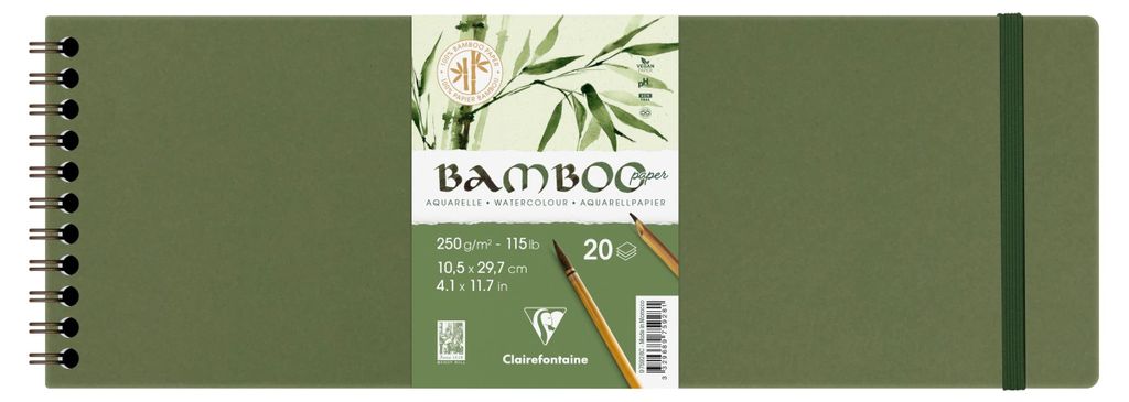 Clairefontaine 975928C - Spiralalbum Bamboo Aquarelle, 20 Produktbild 