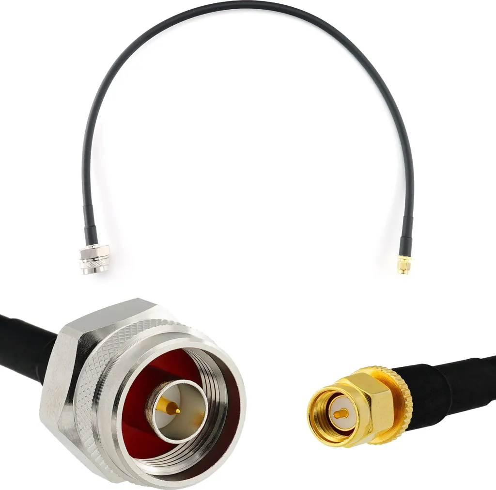 cavo di prolunga per antenna HF-240 (equivalente a LMR 240) da 50 cm da SMA maschio a N maschio con testa esagonale/nodata - per antenna WiFi RF GSM LTE 4G 5G 6G router amplificatore di segnale Lora Ham CB radio