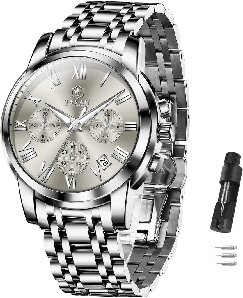 Orologio Cronografo Quarzo Acciaio - Precisione e Data Luminosa