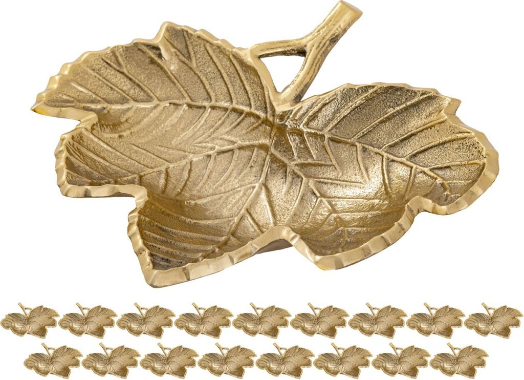 Soma Dekoschale Blatt Masterbox 18-teilig Schale Aluminium Leaf gold o. silber Blattschale gold