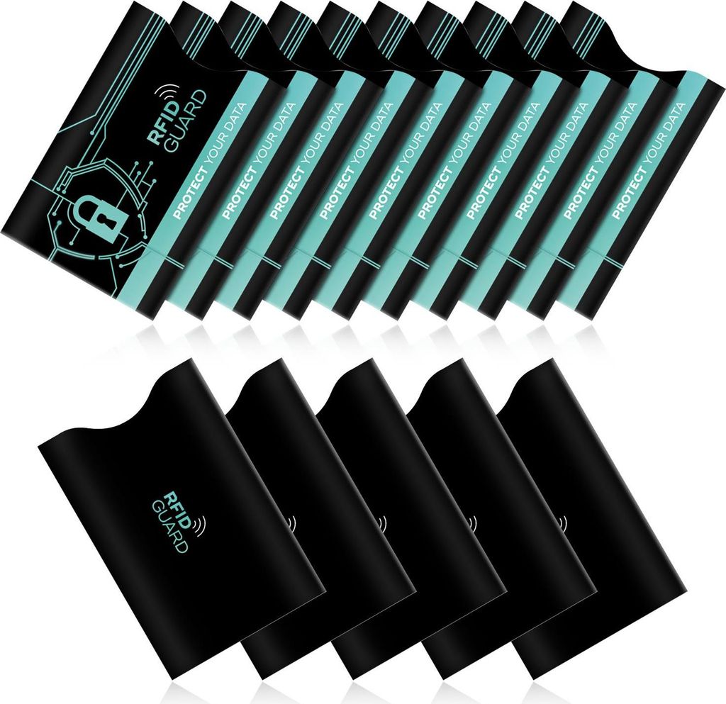 RFID GUARD 15x NFC RFID Schutzhülle Karten Hüllen Set RFID & NFC Schutz Blocker Etui für EC Kreditkarten Ausweis