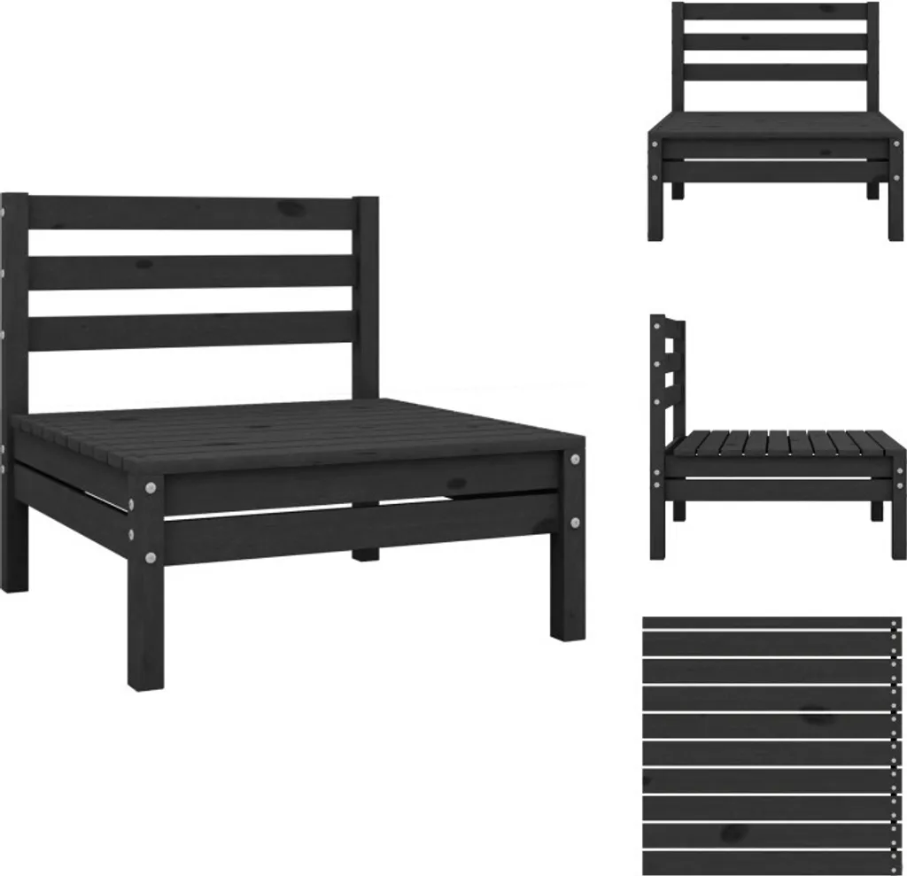 Divano da Giardino Modulare vidaXL Pino Nero - Relax in Famiglia